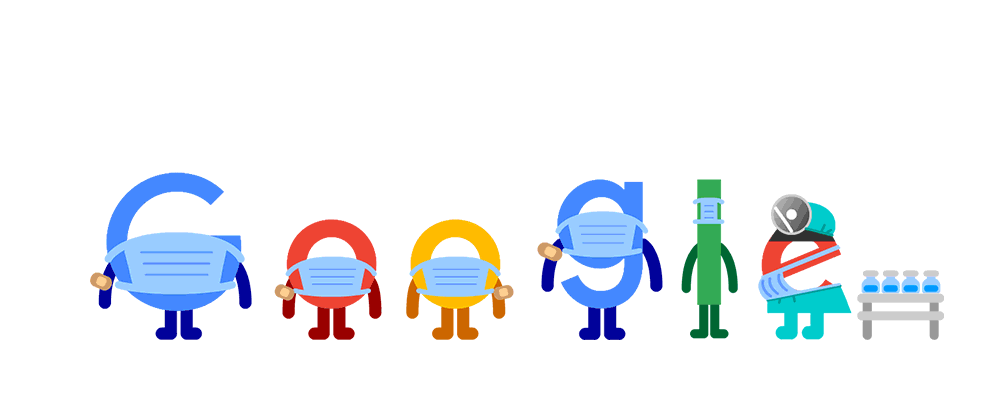 Google logo animated to encourage healthcare