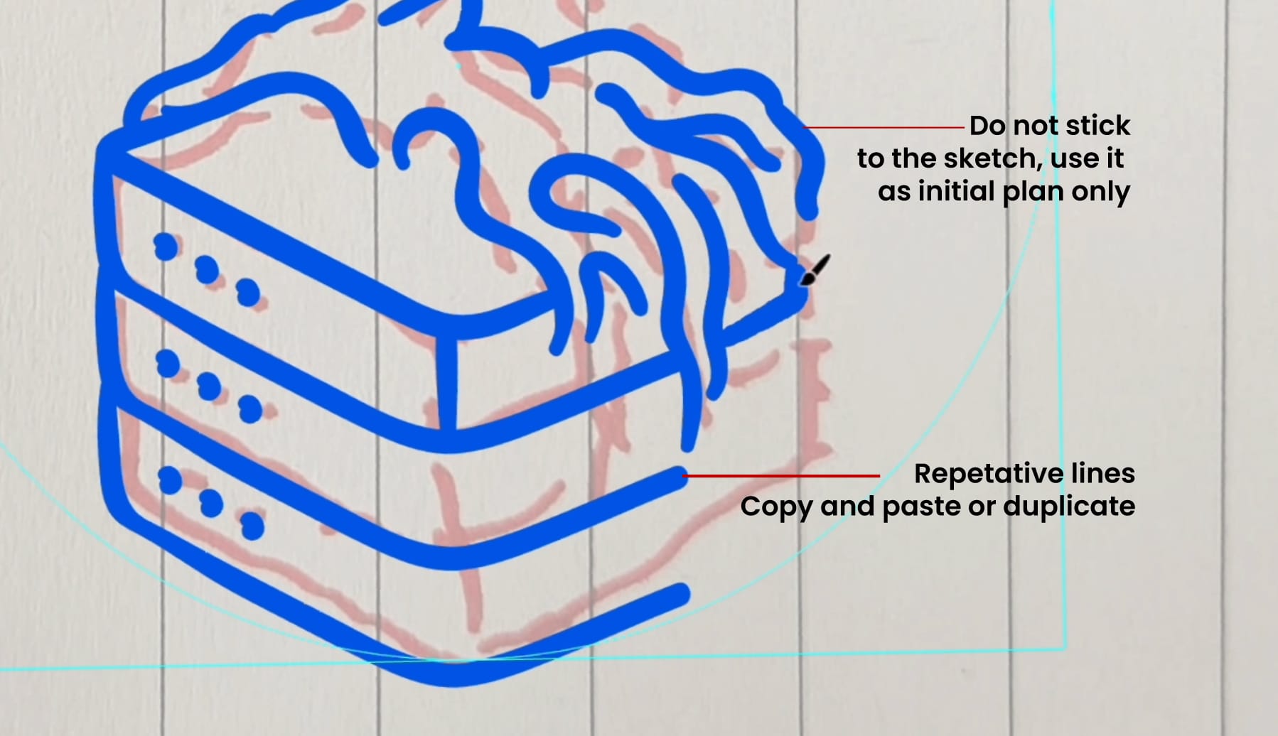 Digital illustration doesn't have to match the sketch