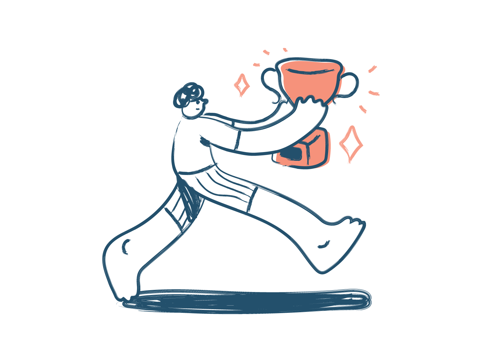 illustration of a man winning an award