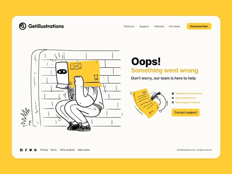 Hand drawn illustration use case in webdesign