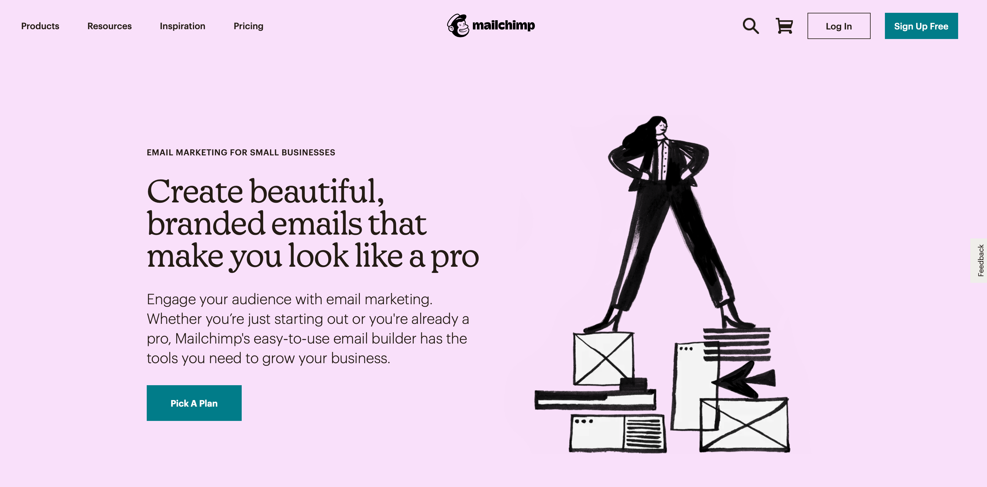 Mailchimp Website UI design illustrations