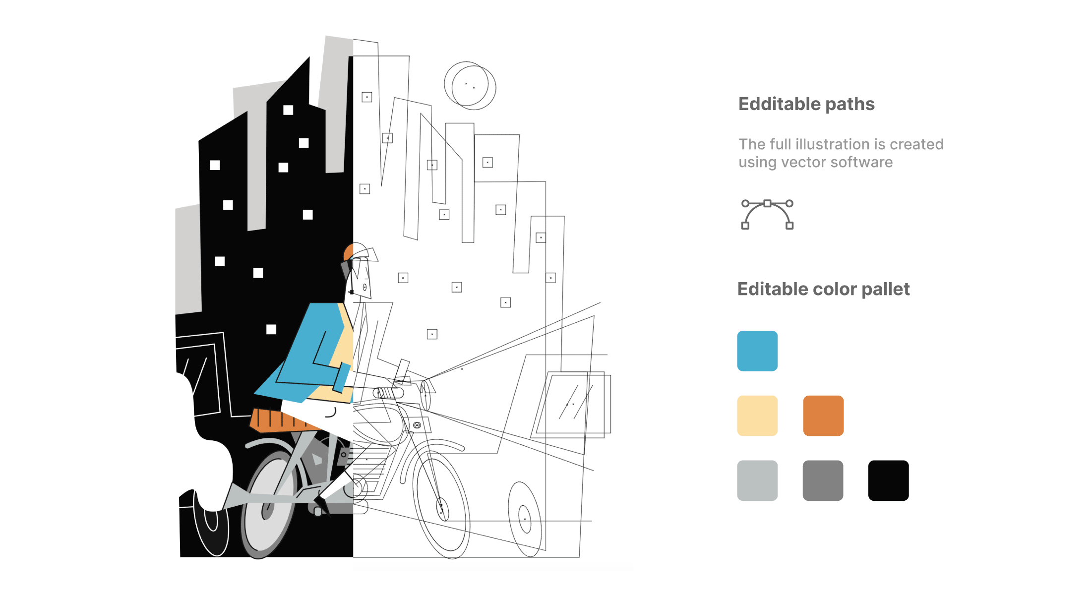 Example of illustrations made using Vector software