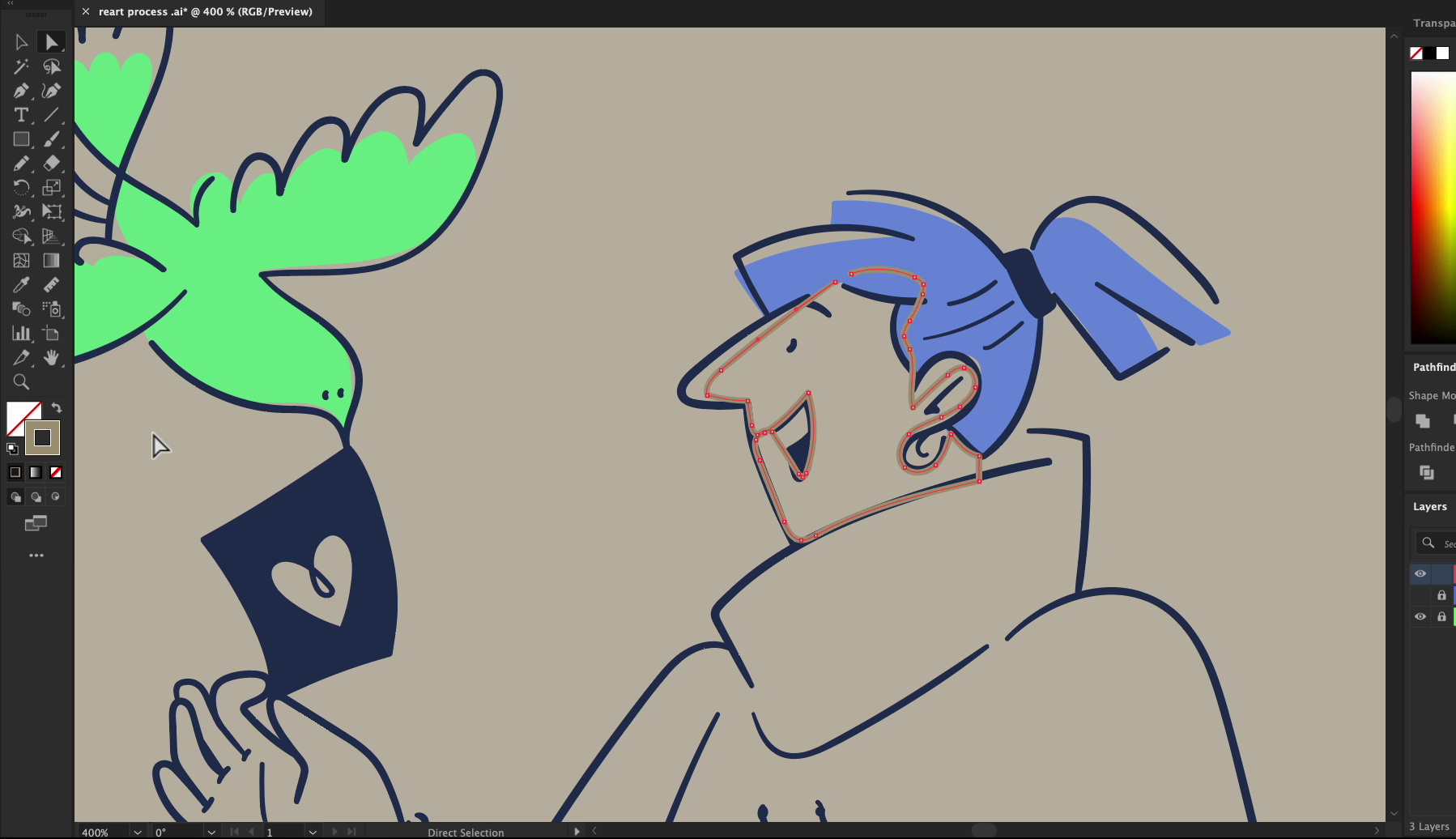 Explore different coloring techniques for the illustration