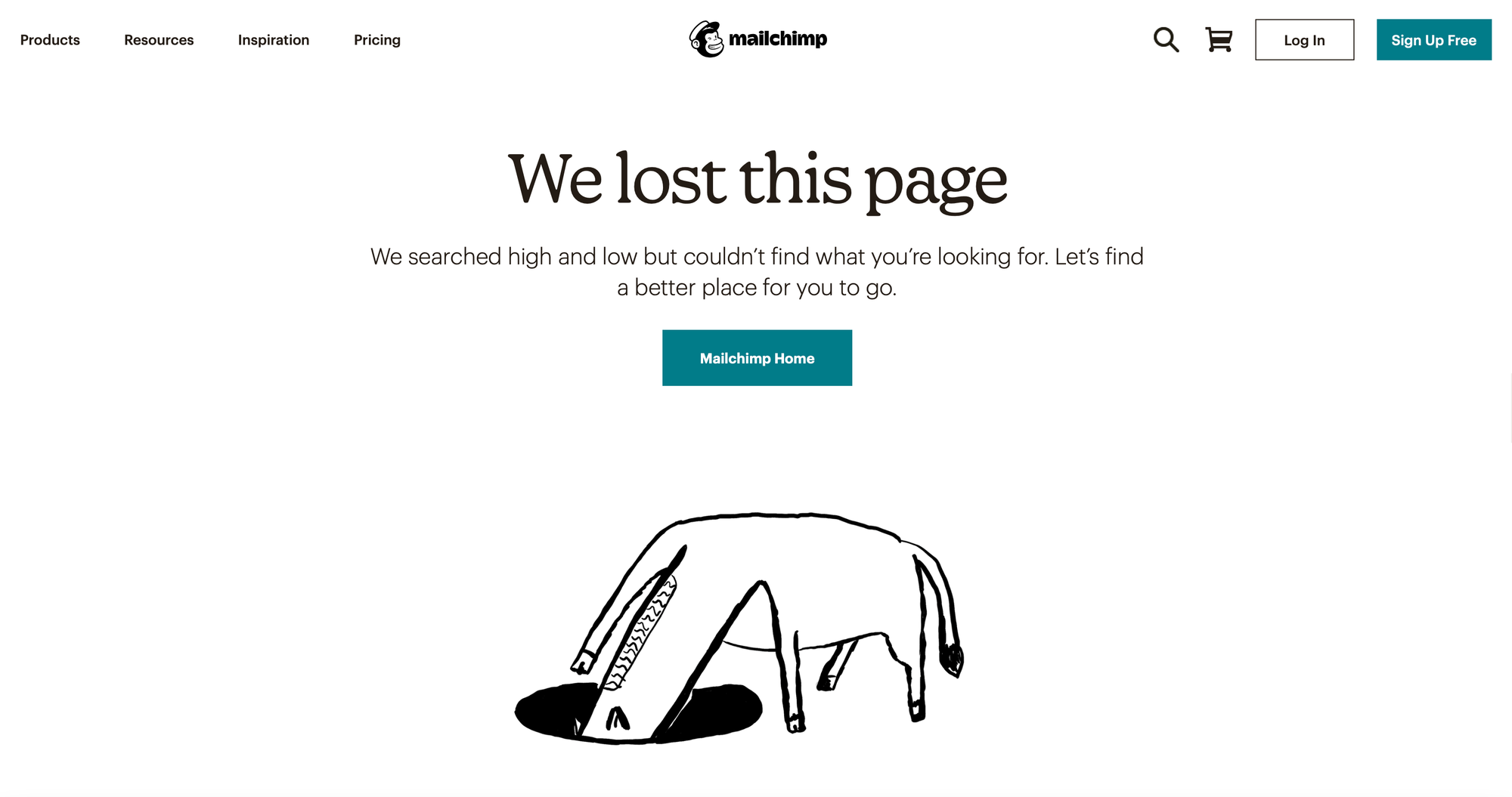 Mailchimp 404 error illustration