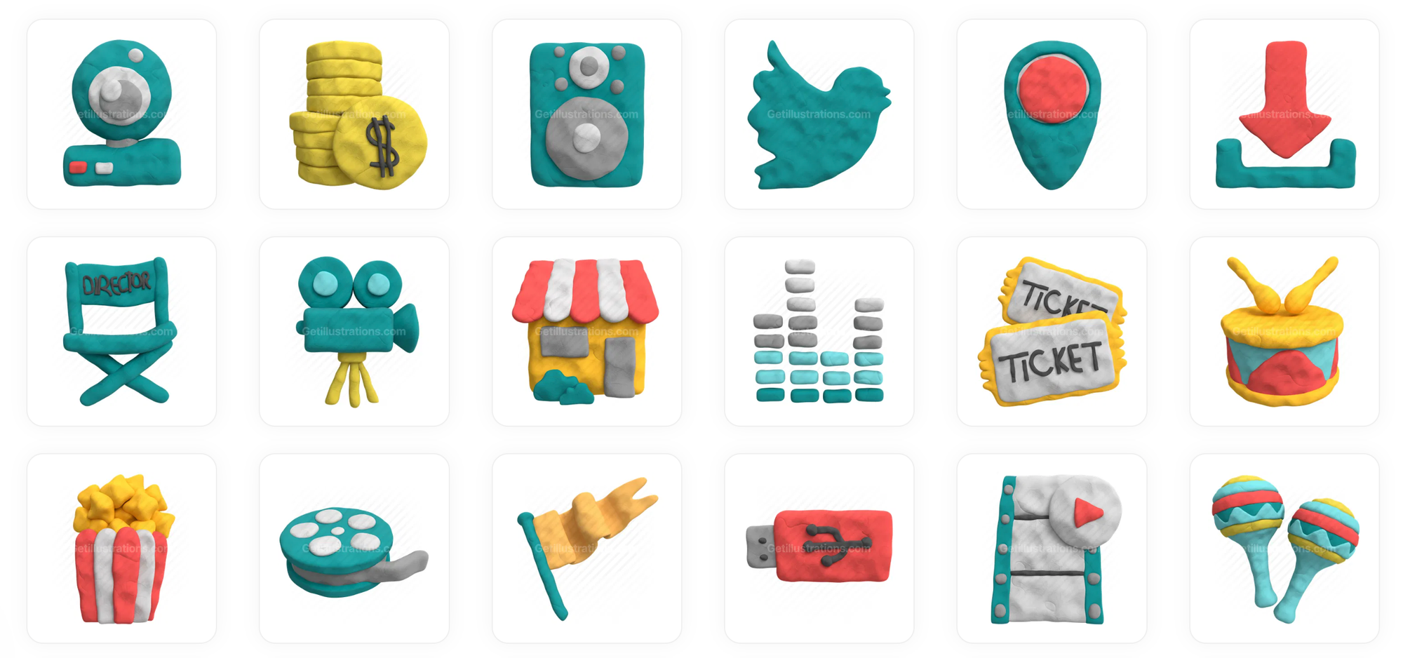 Free Clay 3d icons