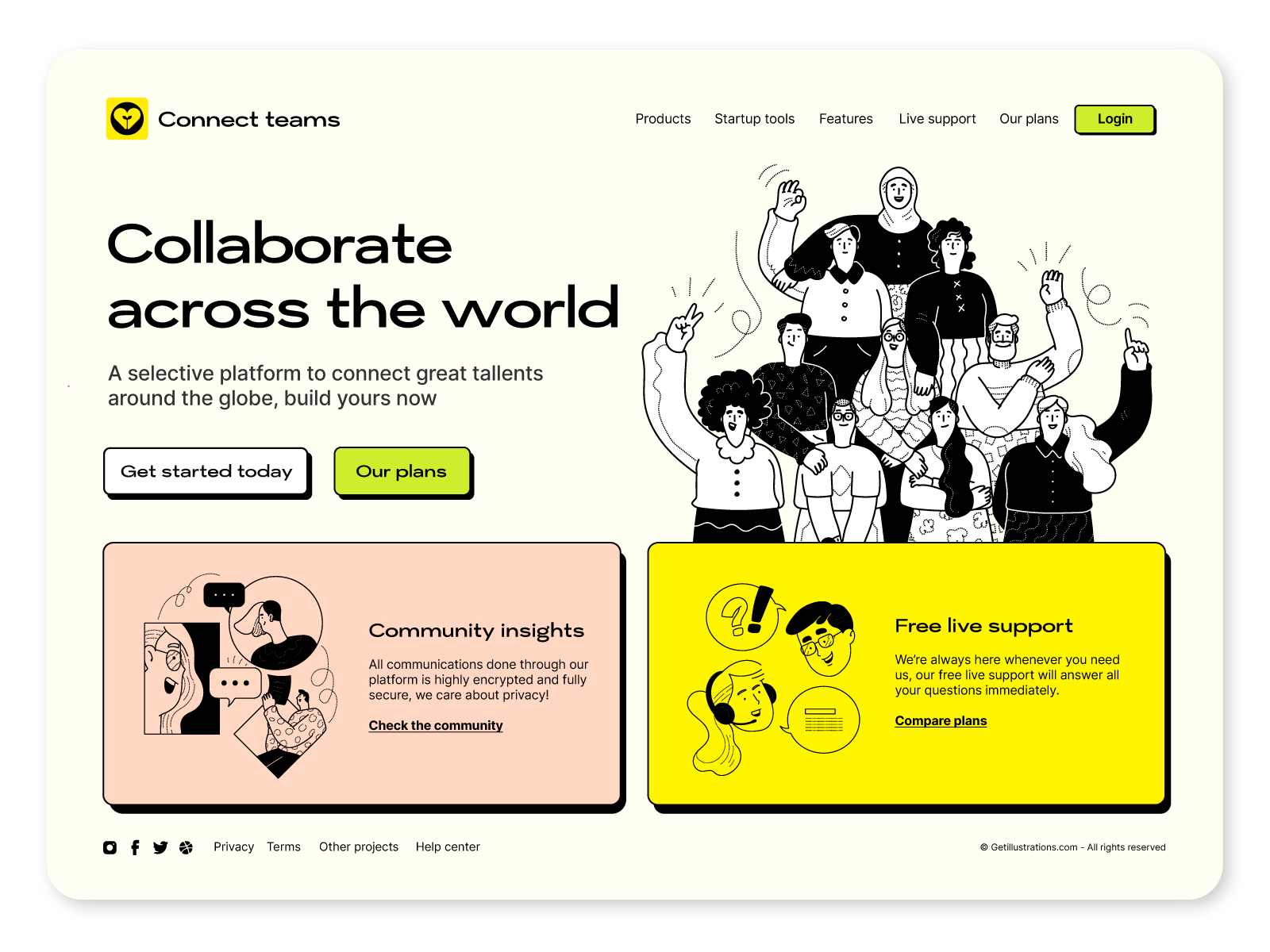 illustrations used in hero banner for website