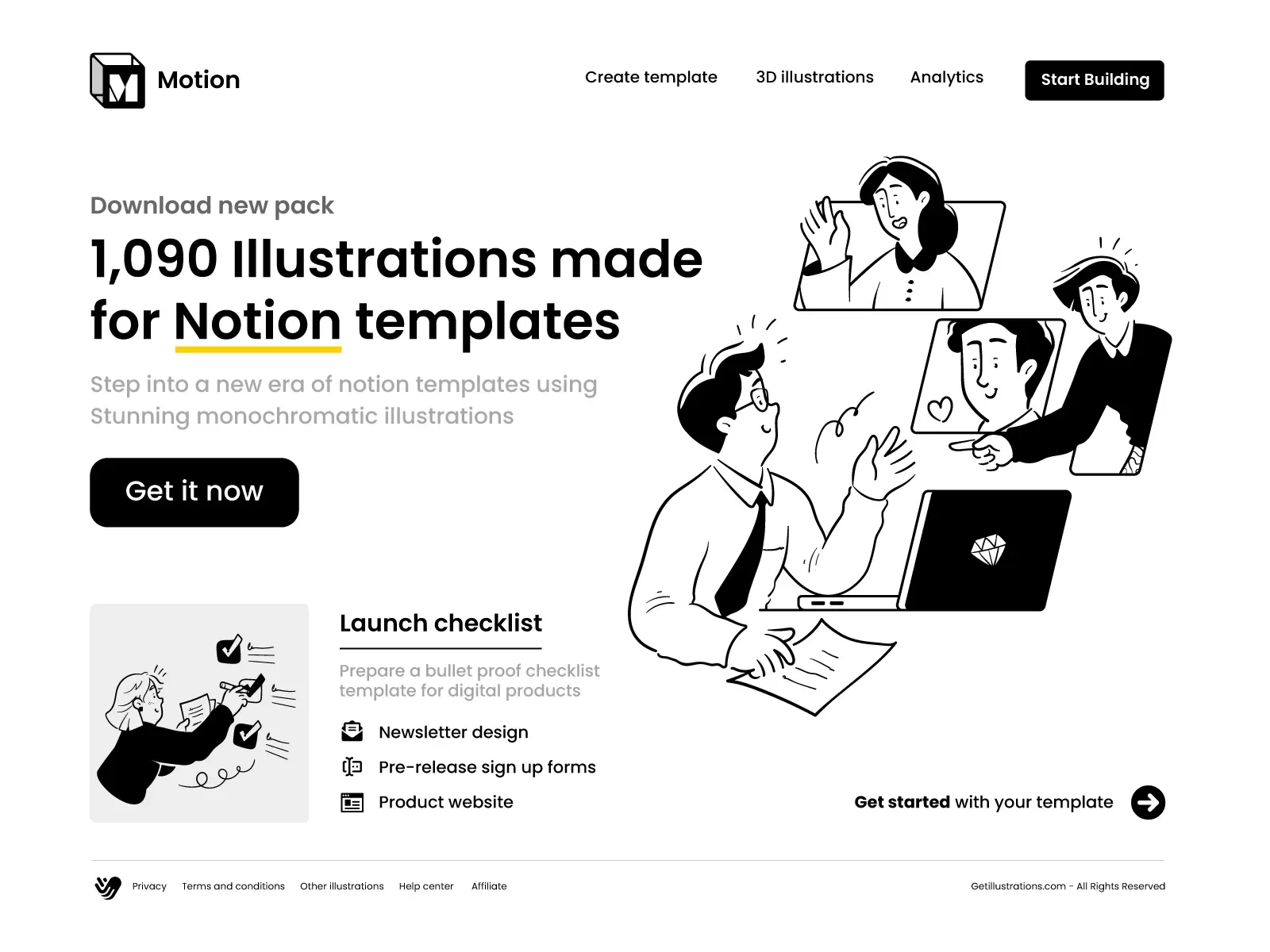 Vector illustrations use in website UI design