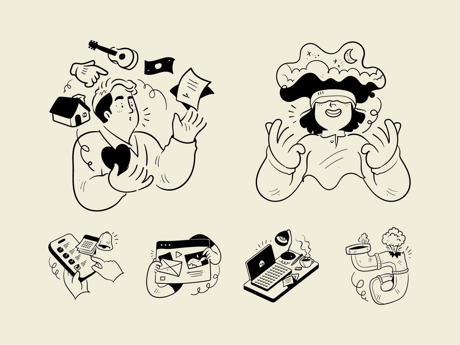 Notion illustrations for empty state