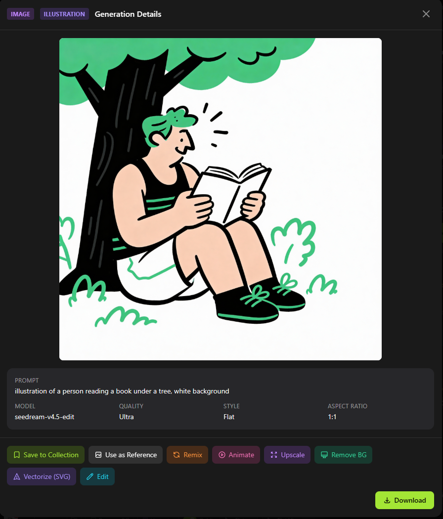 Vectorize generated illustrations