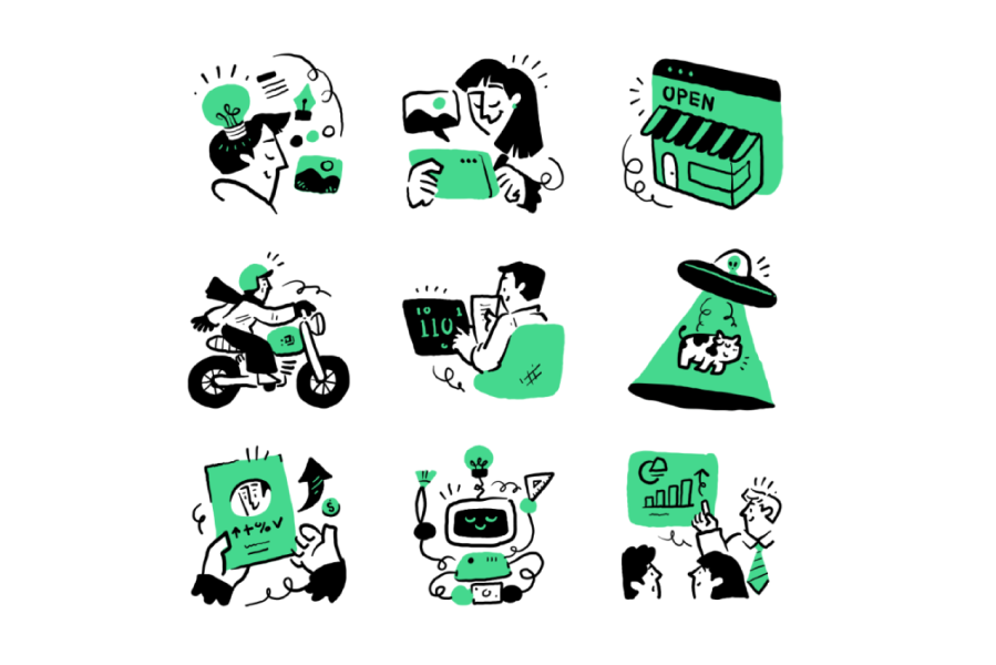 Minimal Spot illustrations for websites