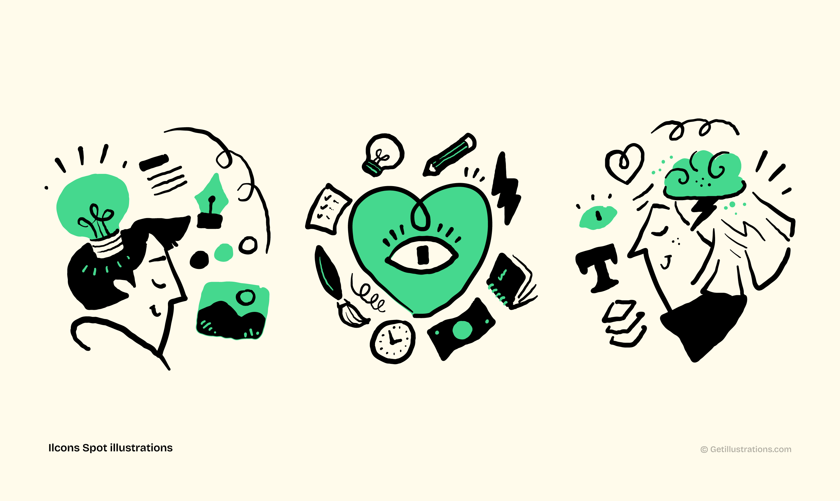 Hand drawn illustrations - Ilcons