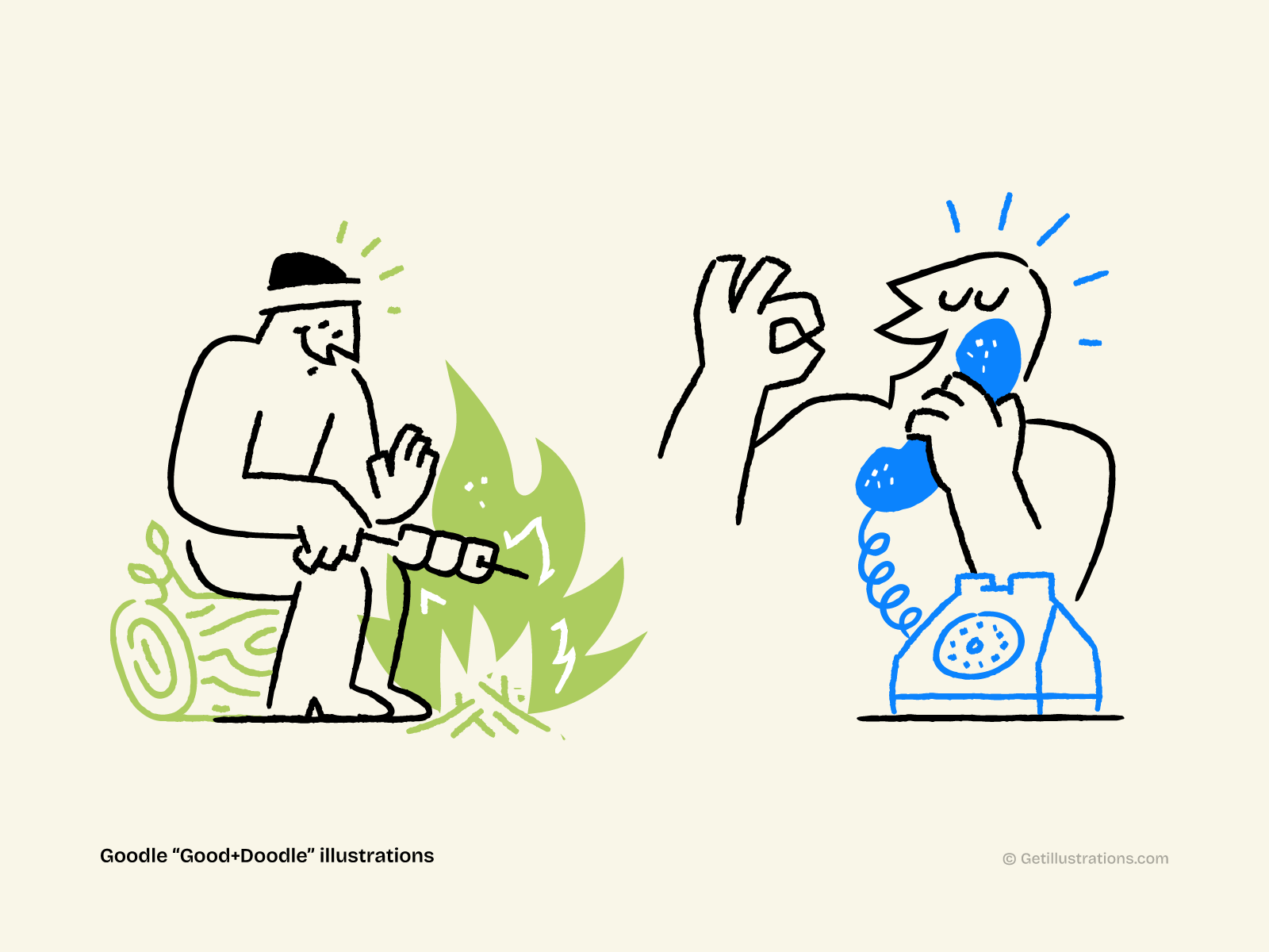 Duotone Doodle illustrations