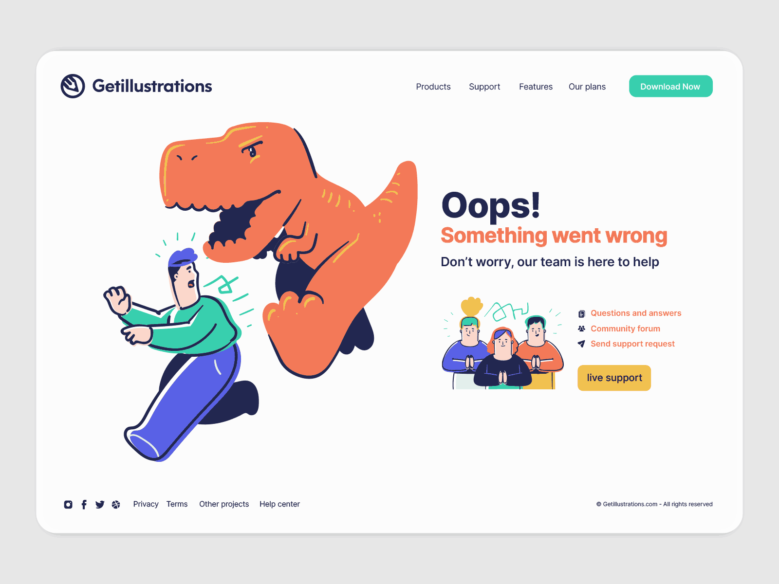 Winning 404 illustrations for error pages
