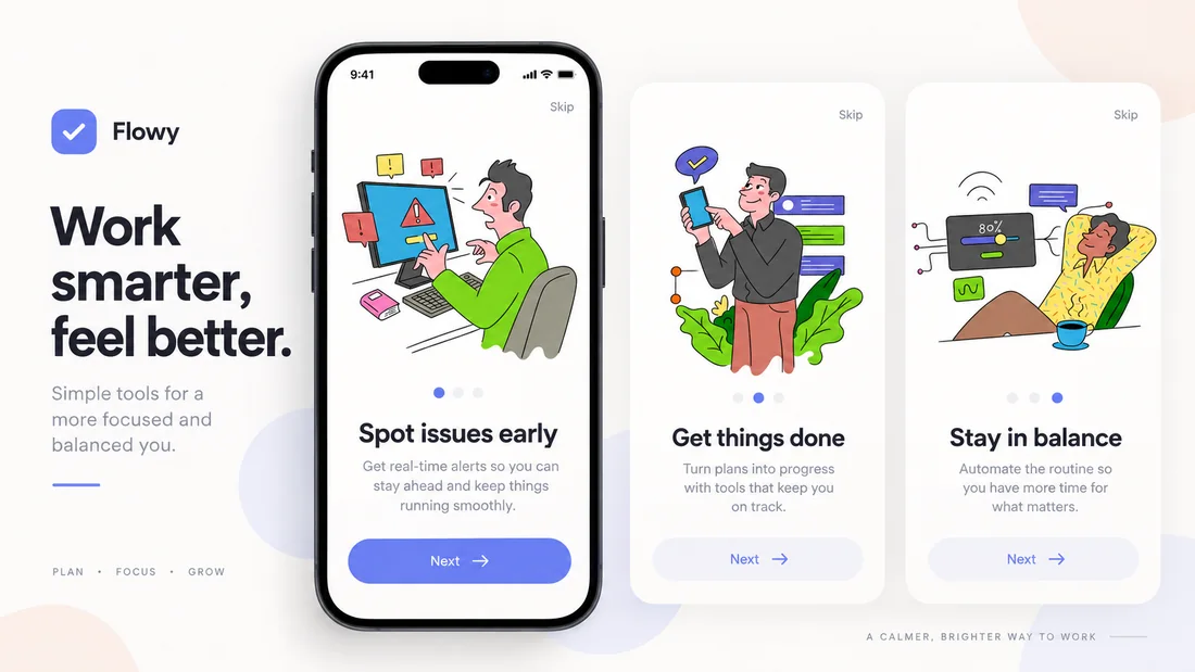 App onboarding using illustrations generated in one style