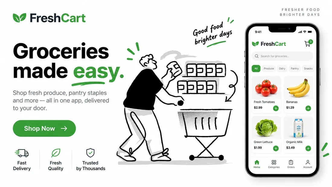 Marketing sites using illustrations generated in one style