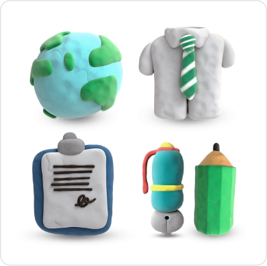 Clay Startup and Business icons 3D illustration set