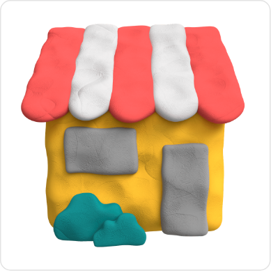 Clay house free 3D icon
