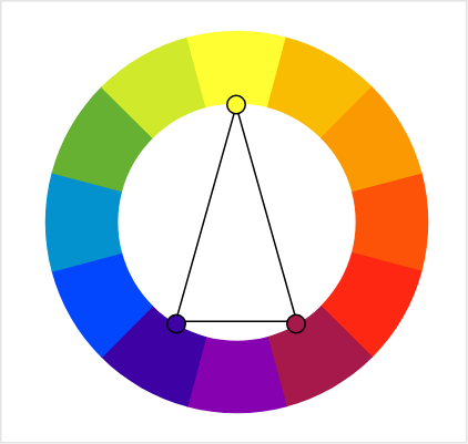 Color wheel split complementary colors