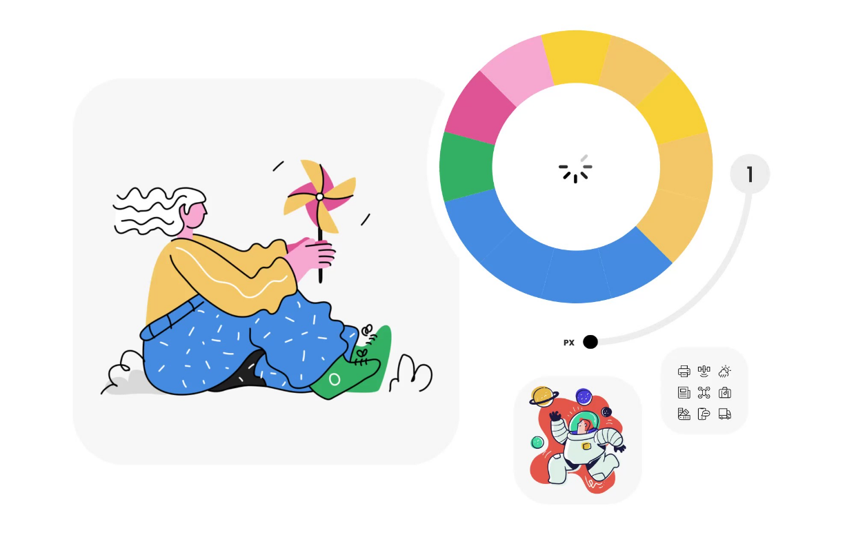 Customizable options illustration