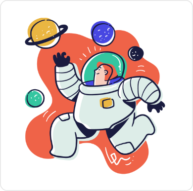 Explore the space pop illusration
