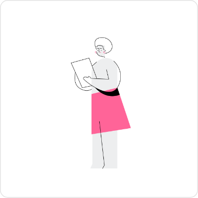 Ghost fee illustration pack woman holding a piece of paper