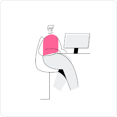 Ghost free illustration pack man setting on his computer illustration