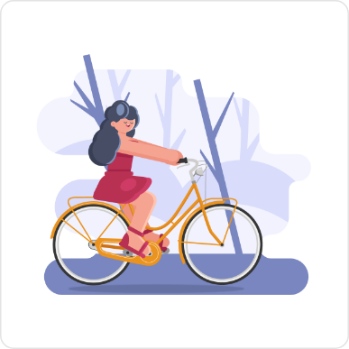 Loomies free illustrations woman riding a bike