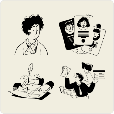 Notion vector stock illustration set