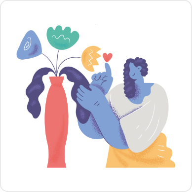 Woman holding plant illustration from Sipple Effect illustrations set on Figma plugin