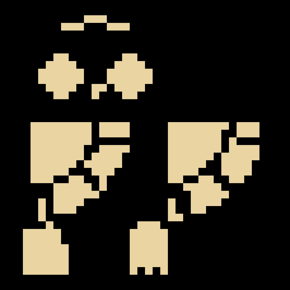 Owl icon as pixel art made in Pixel Lab: 2 colours · 38×38