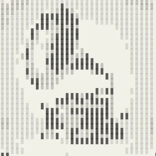 The gramophone rendered as ASCII blocks in Pixel Lab
