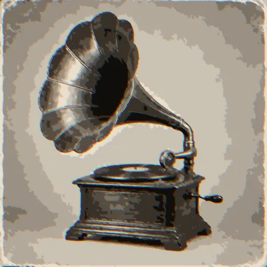 The gramophone rendered as Chromatic glitch in Pixel Lab