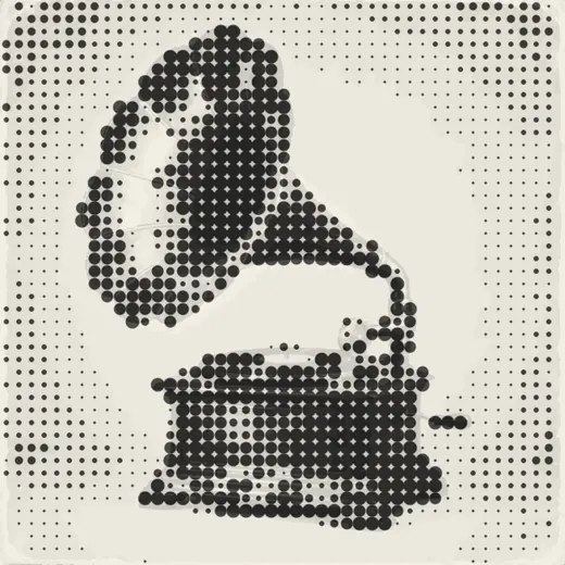 The gramophone rendered as Halftone in Pixel Lab