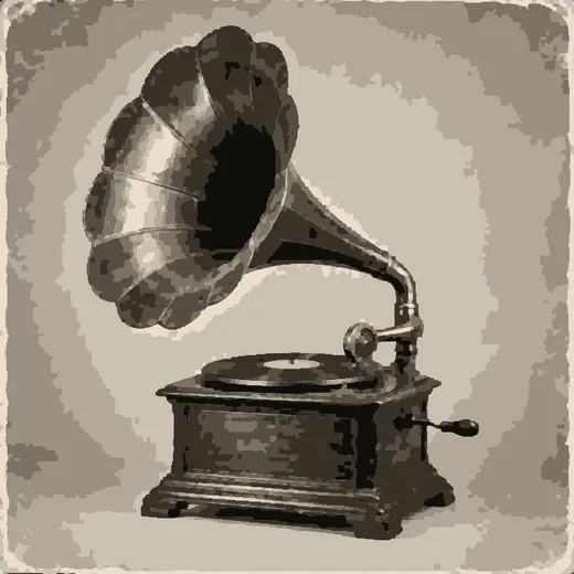The gramophone rendered as Painterly in Pixel Lab