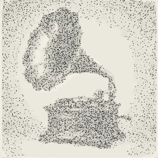 The gramophone rendered as Stipple in Pixel Lab
