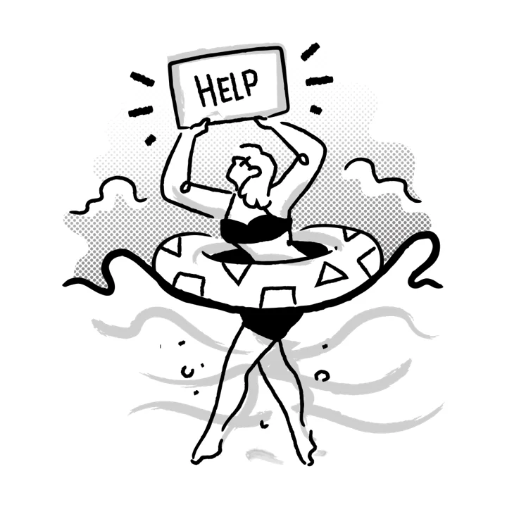 Help desk, the original bold line with halftone
