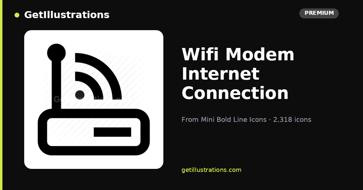 Wifi Modem Internet Connection Icon — Outline Style | Mini Bold Line ...