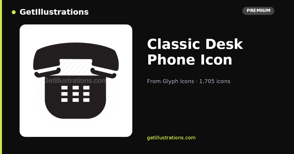 Classic Desk Phone Icon — Flat Style | Glyph Icons | GetIllustrations