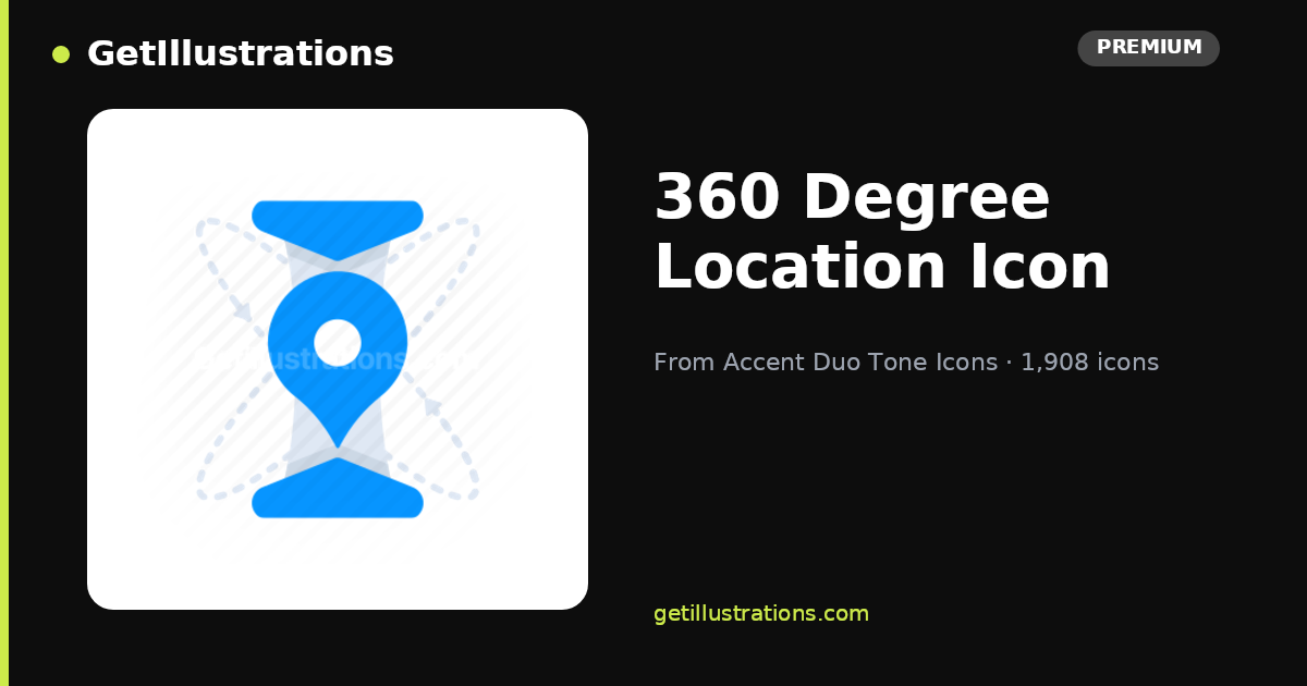 360 Degree Location Icon — Flat Style | Accent Duo Tone Icons ...