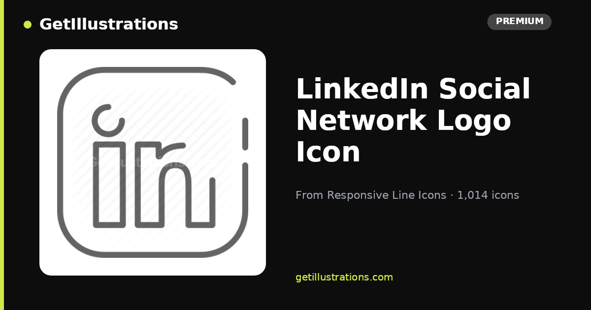 LinkedIn Social Network Logo Icon — Outline Style | Responsive Line ...