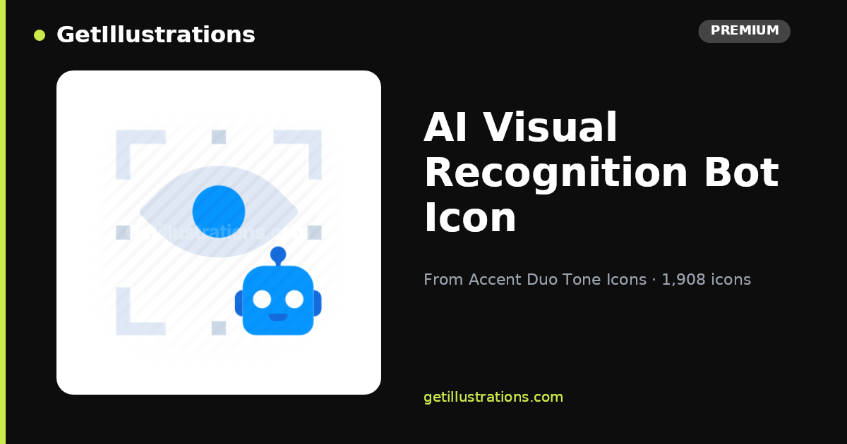 AI Visual Recognition Bot Icon — Flat Style | Accent Duo Tone Icons ...