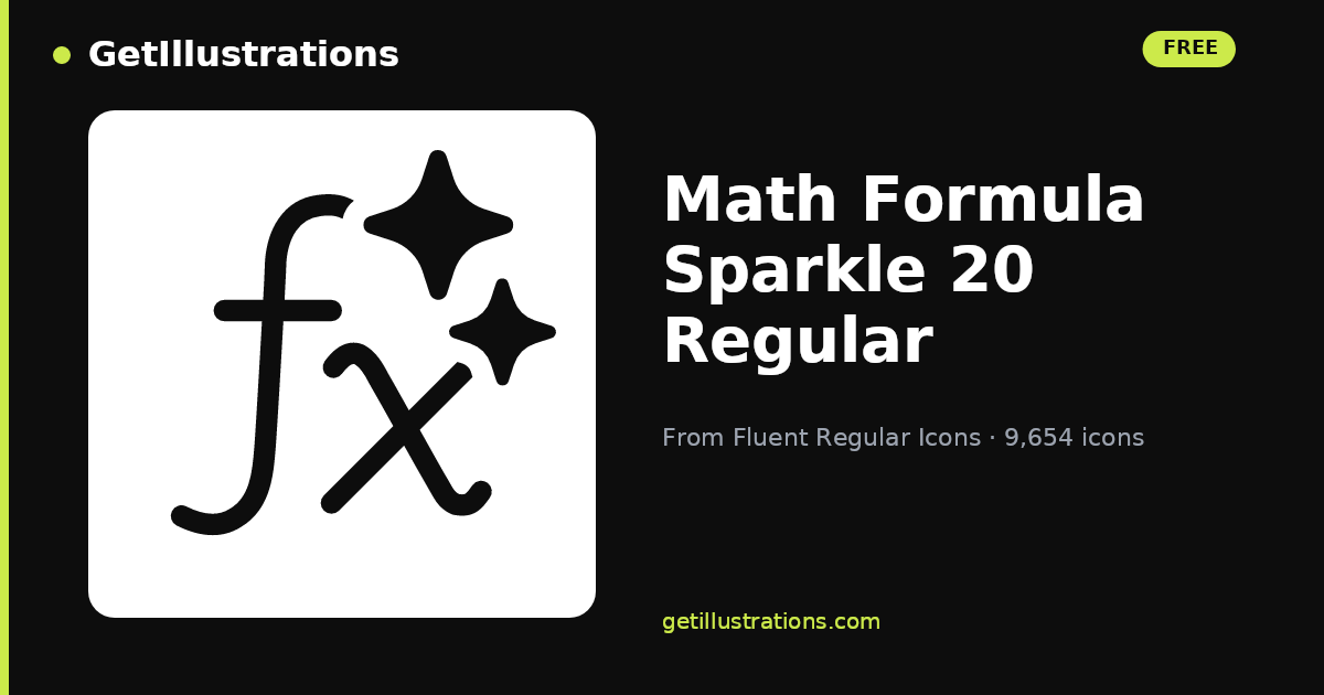 Math Formula Sparkle 20 Regular Icon — Fluent Regular Icons ...