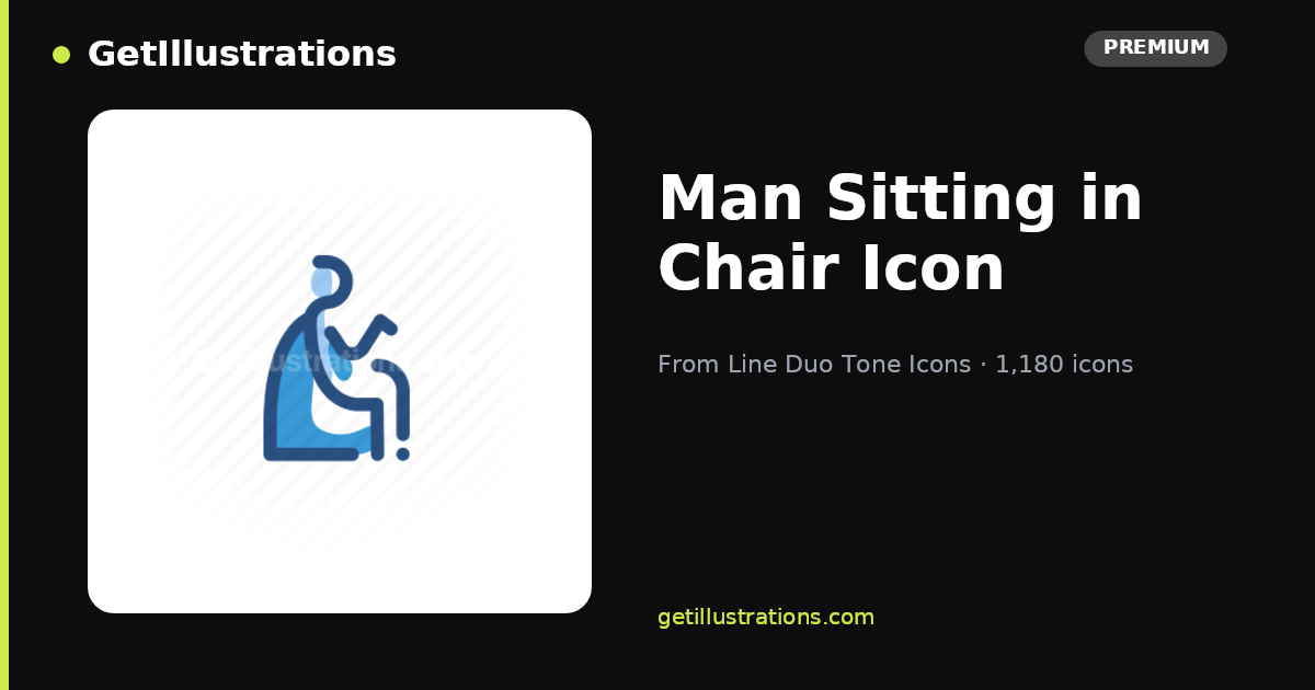 Man Sitting in Chair Icon — Outline Style | Line Duo Tone Icons ...