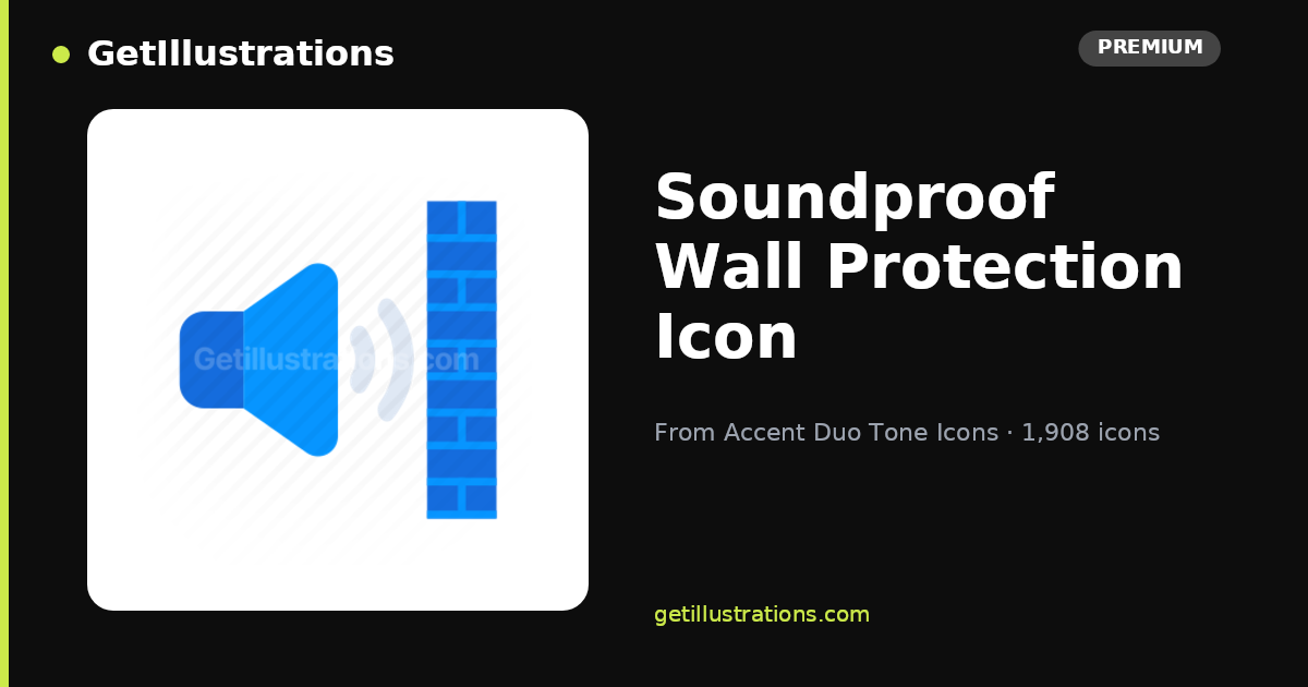 Soundproof Wall Protection Icon — Flat Style | Accent Duo Tone Icons ...
