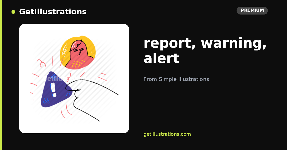 report, warning, alert Vector Illustration — Simple illustrations ...