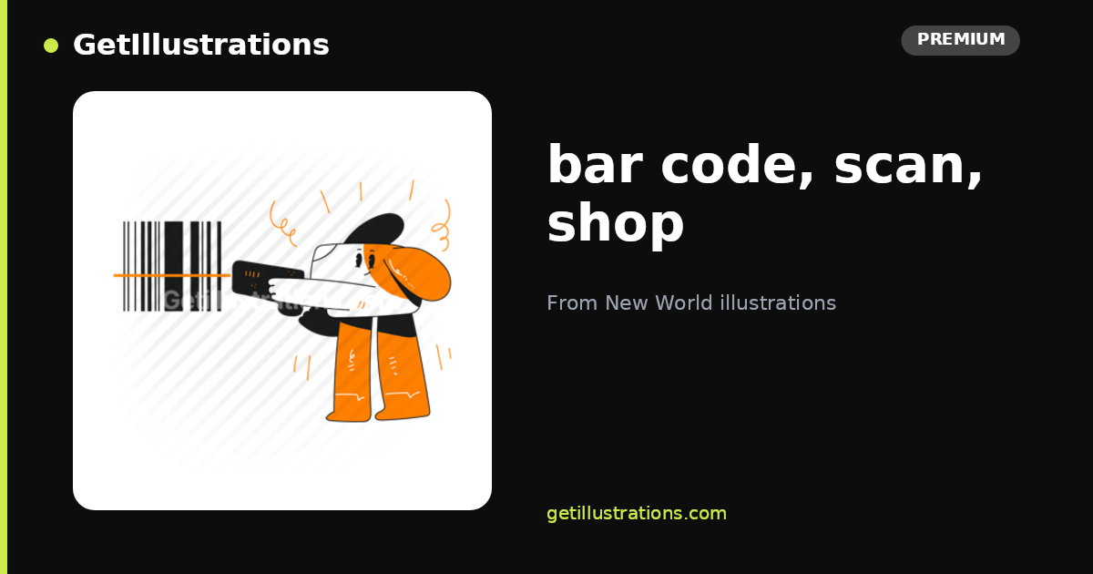bar code, scan, shop Vector Illustration — New World illustrations ...
