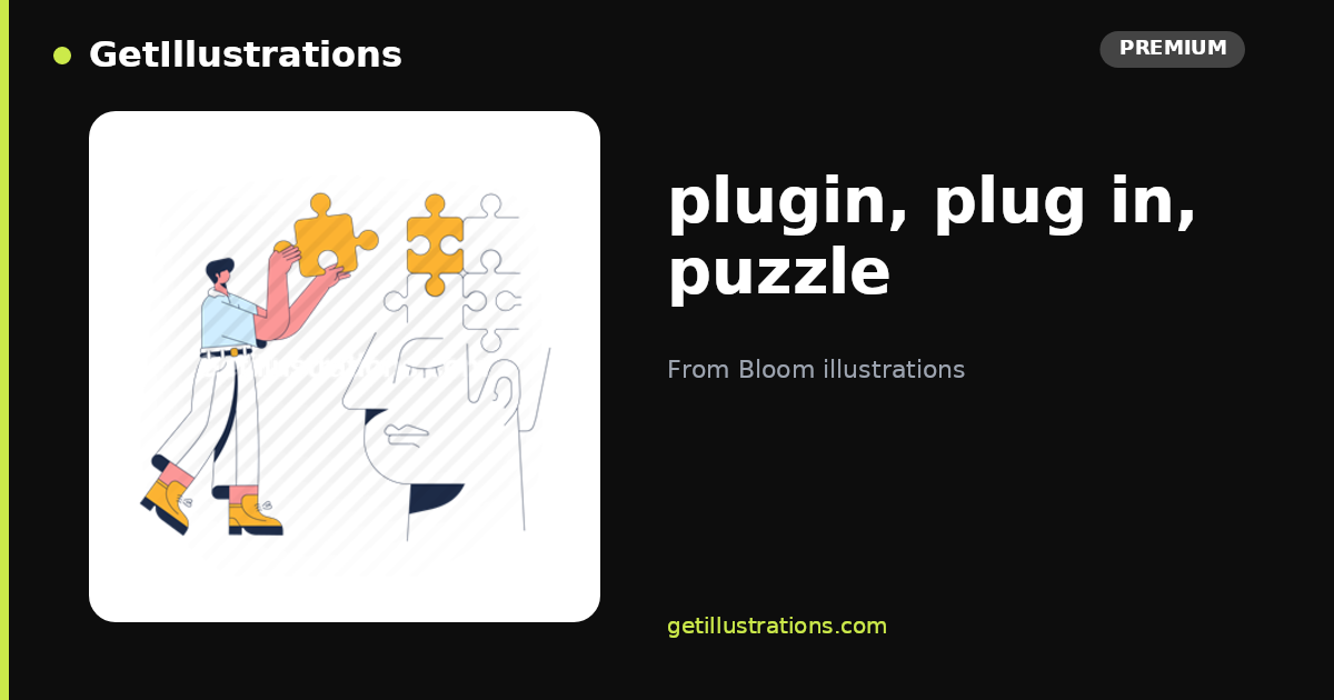 Puzzle Plug In plugin, plug in, puzzle Vector Illustration: Bloom illustrations ...