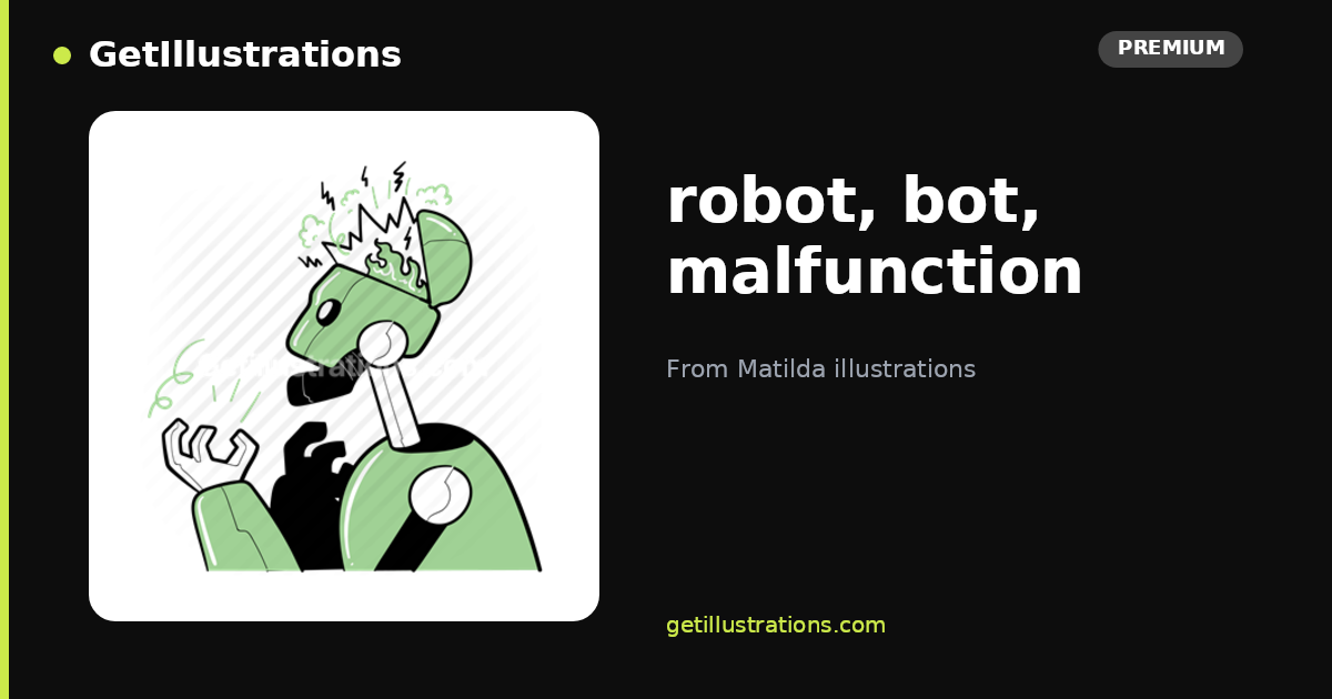 robot, bot, malfunction Vector Illustration: Matilda illustrations ...