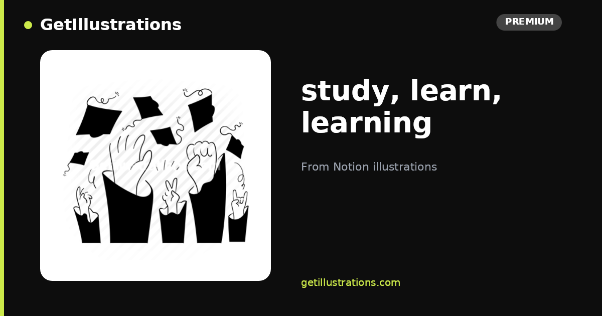 study, learn, learning Vector Illustration — Notion illustrations ...