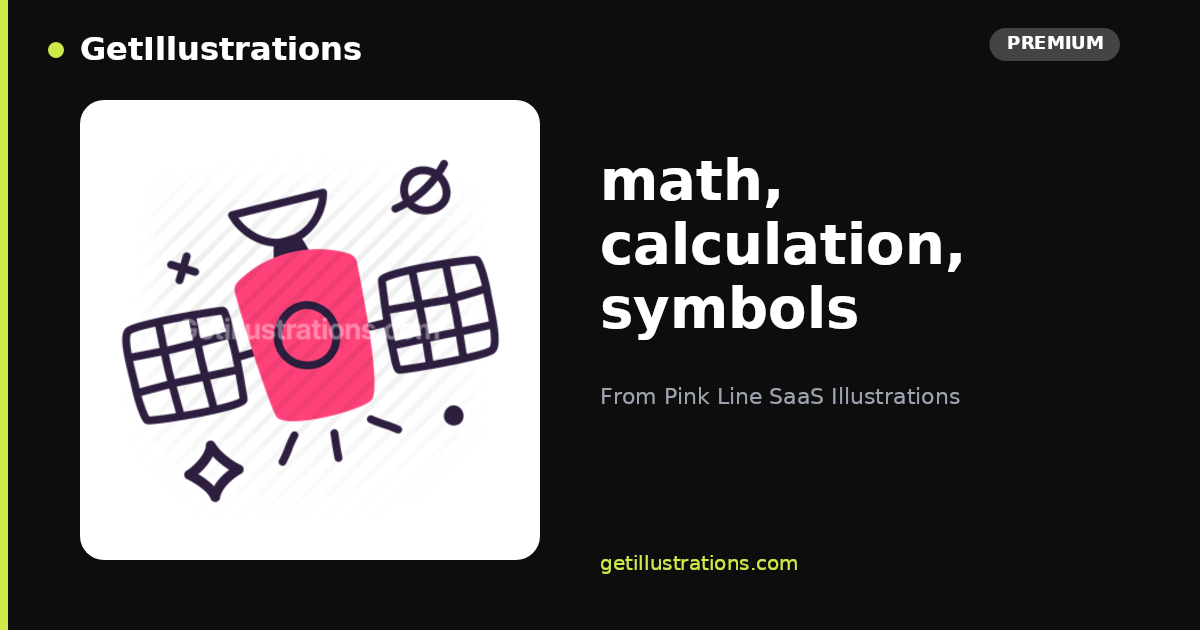 Calculation Method Symbol math, calculation, symbols Vector Illustration — Pink Line SaaS ...
